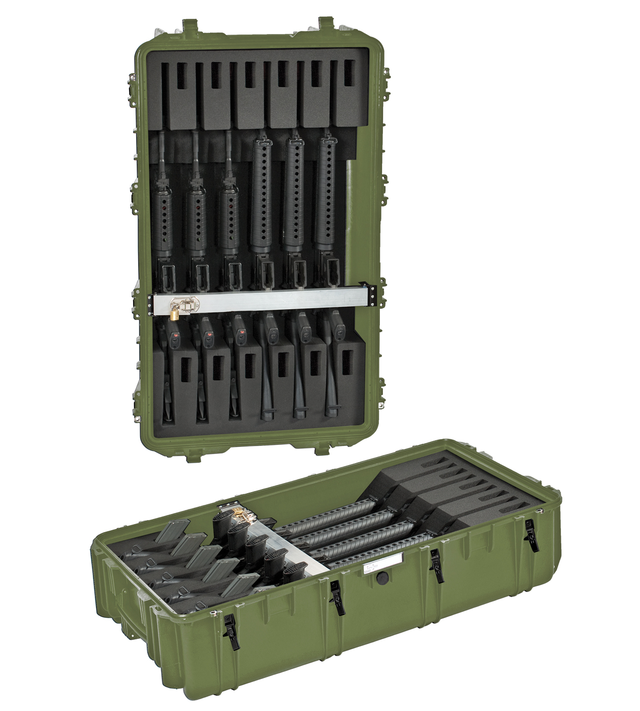 military green / with weapons foam